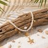 Gold Color Starfish Conch Pendant Necklace For Women Exquisite Imitation Pearl Beads Choker Bohemian Ocean Party Jewelry Gifts