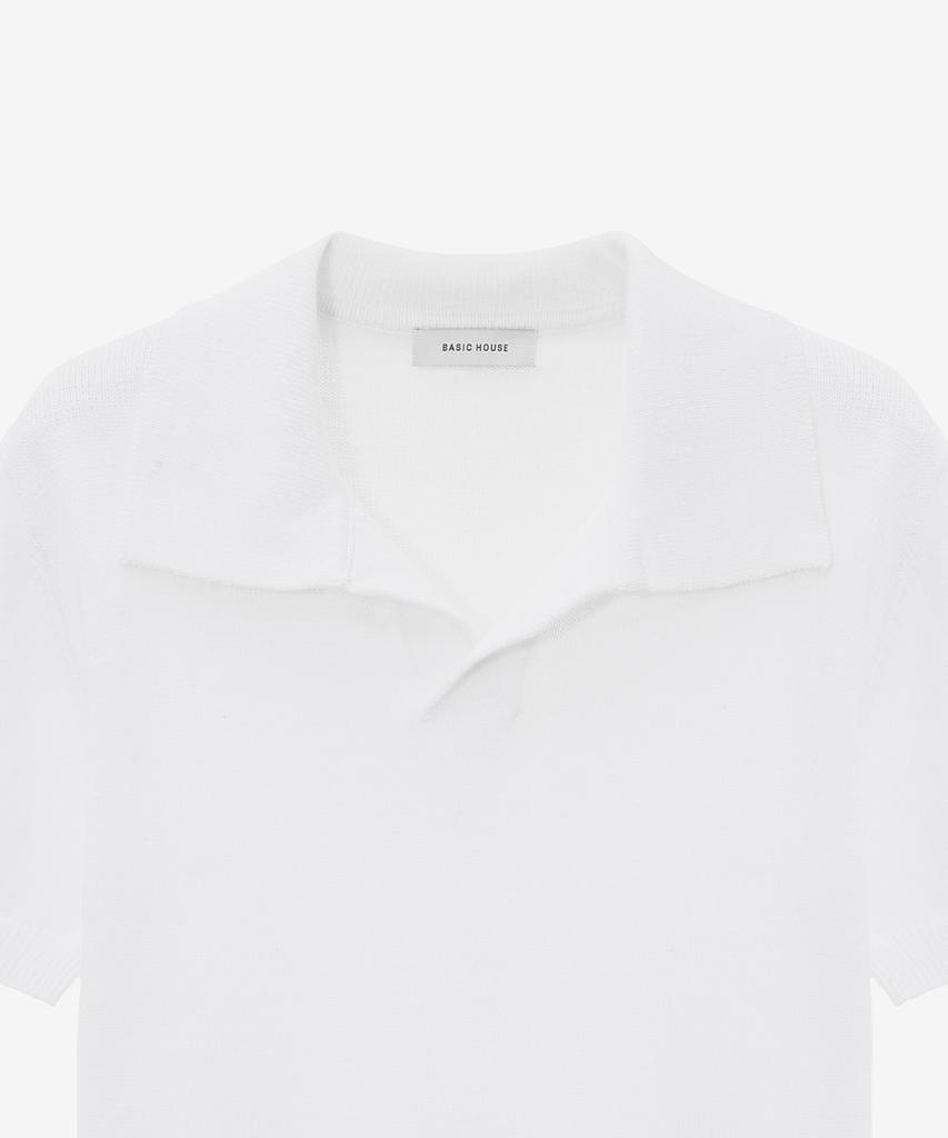 BASIC HOUSE Women'S Acrylic Open Collar Sweater White Lzkt3201