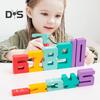 1 Set Wooden Number Building Block with Dice Educational Digital Block Stacking Balance Game Toddlers Math Learning Colorful Puzzle Block Toy
