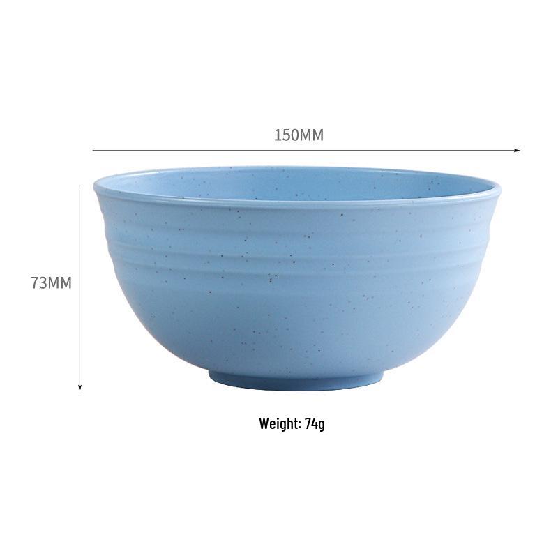 TK Exclusive Wheat Straw Bowl: 15cm Macaron Color, Vertical Stripe Design, Customizable with Logo