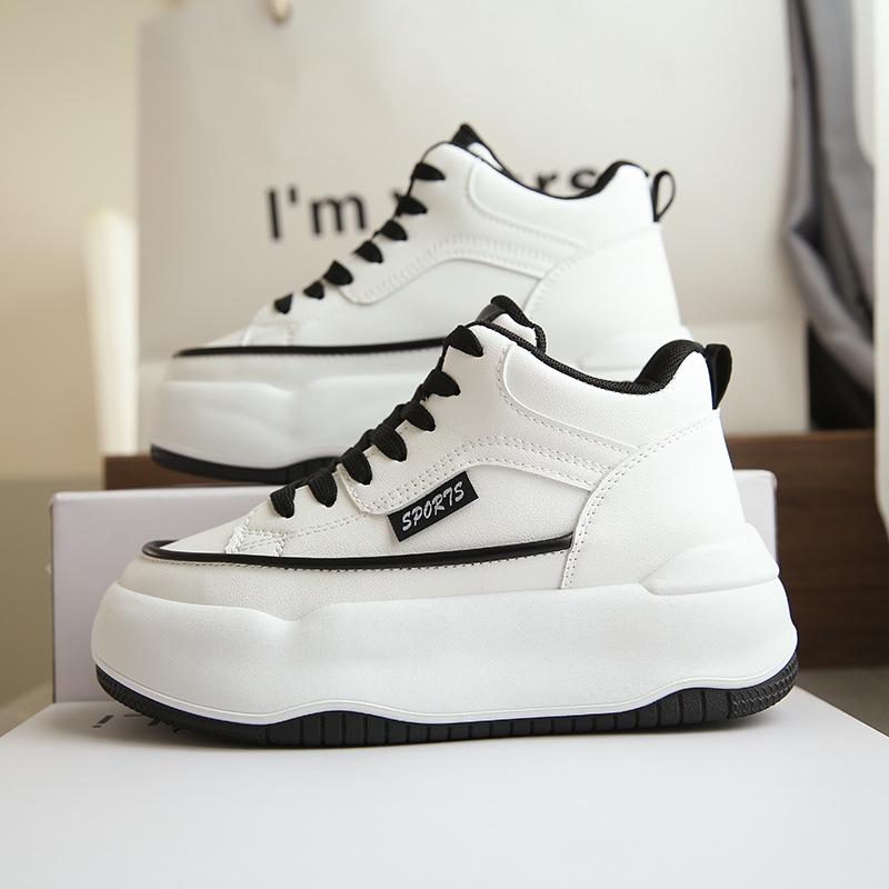 

High-top shoes women s new little white shoes casual shoes student Korean version versatile sports shoes women s thick-soled heightening board shoes w 40 чёрный