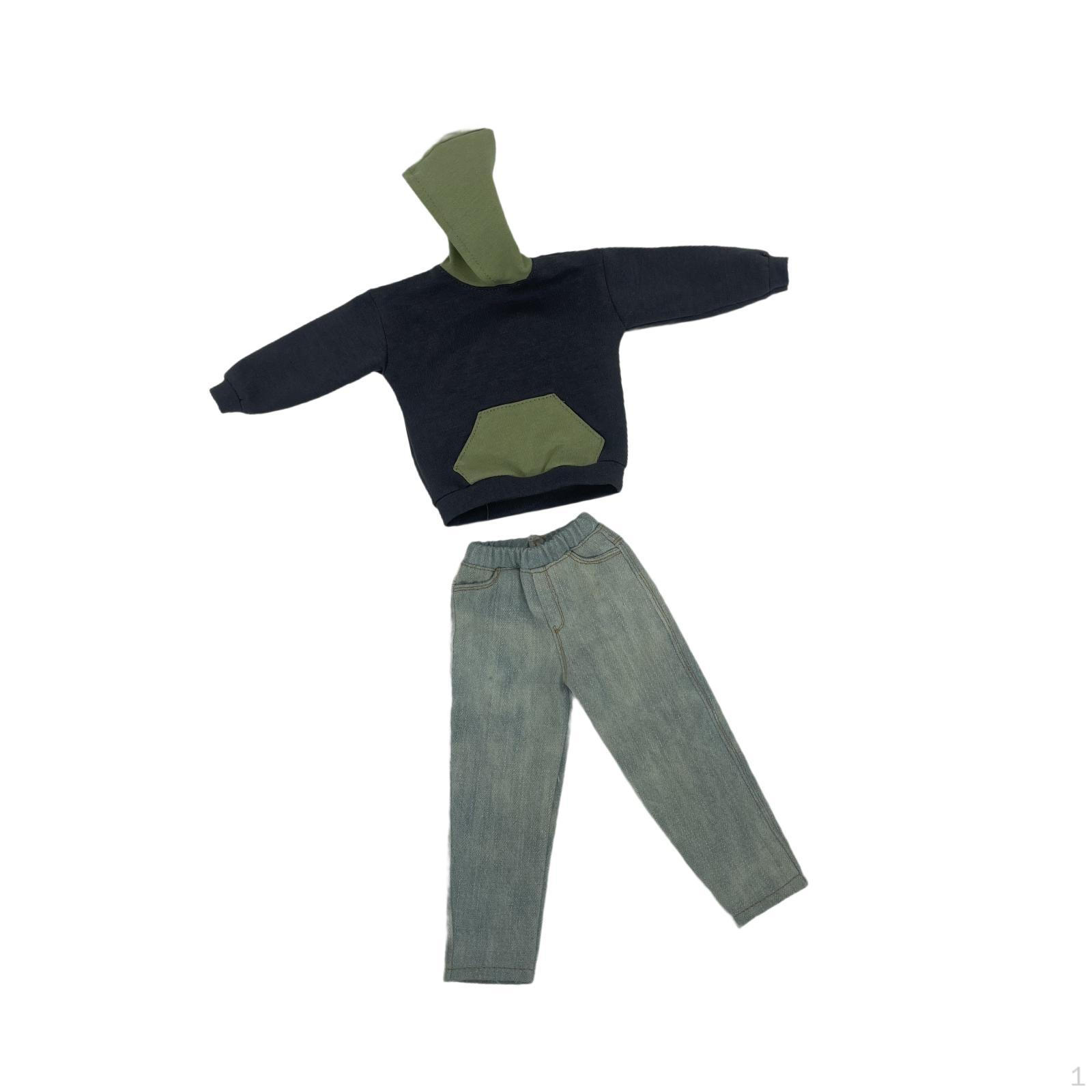 

1/6 Мужские фигурки с капюшоном Одежда Джинсы Модель Косплей Ролевые игры Игрушка Фигурка Костюм темно-серого