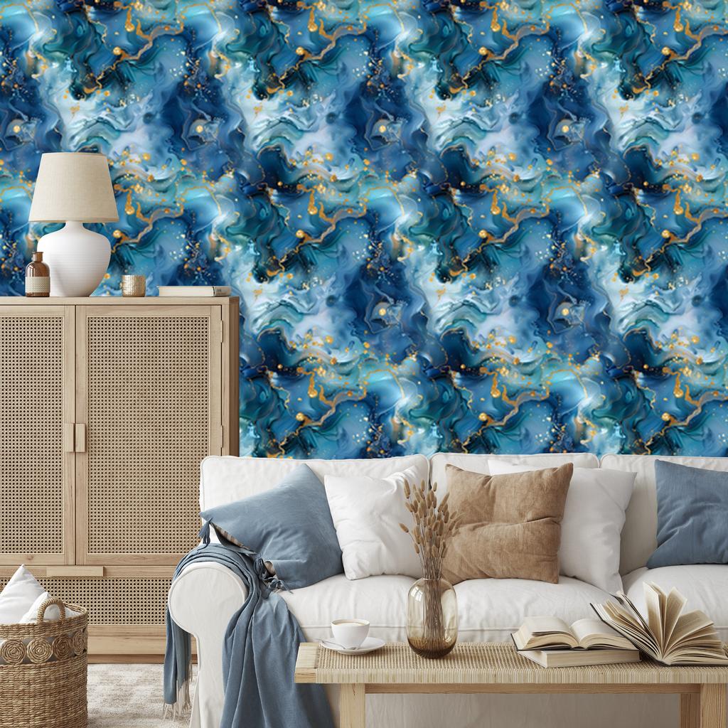 Ink blue, turquoise, navy blue and azure wallpaper 50x1000