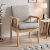 Solid Wood Armchair with Soft Padding and Backrest for Office or Elderly Use