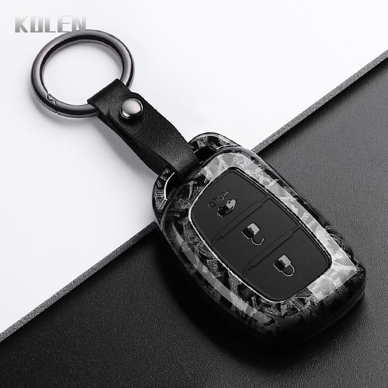 Abs Carbon Fiber Style Car Key Case Cover For Hyundai Ix35 I40 I20 I10 Tucson Elantra Creta Sonata Ioniq Accent Creata Keychain