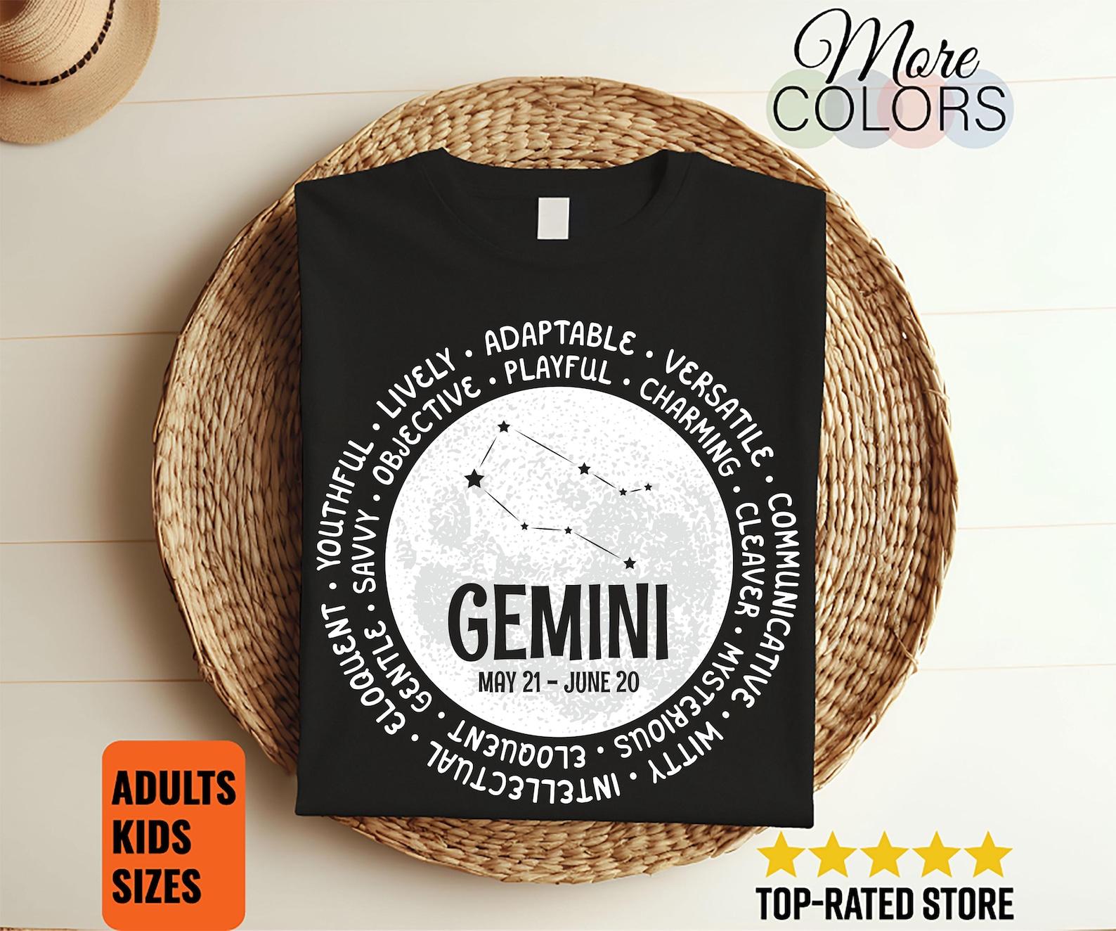 Gemini Facts Traits Horoscope Zodiac Astrological Sign Funny T-Shirt, Born On May 21 - June 21 Gifts, Gemini Birthday Christmas Present Tees 150