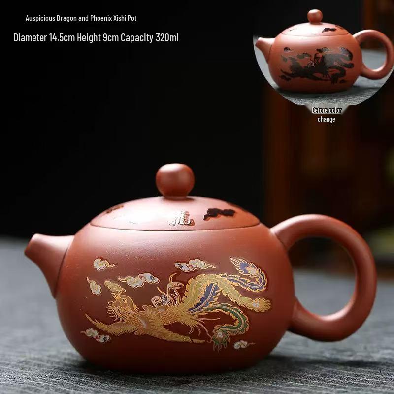 Original Ore Color-Changing Phoenix Cry Purple Clay Teapot - Large Capacity for Brewing Tea