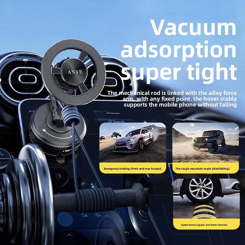 ANVE 360° Rotating Car Dashboard Holder Universal Vacuum Adsorption Robotic Arm Magnetic Suction Bracket Mobile Phone Holder