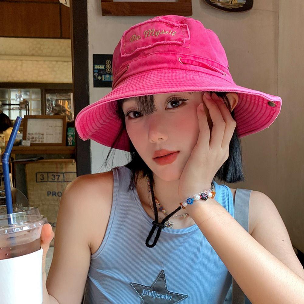 Adjustable Western Cowboy Hat Wide Brim Bucket Hat Vintage Outdoor Sun Hat  for Men Women