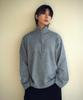 WEST GRAND BOULEVARD Ray Crop Half-Zip Knit Grey