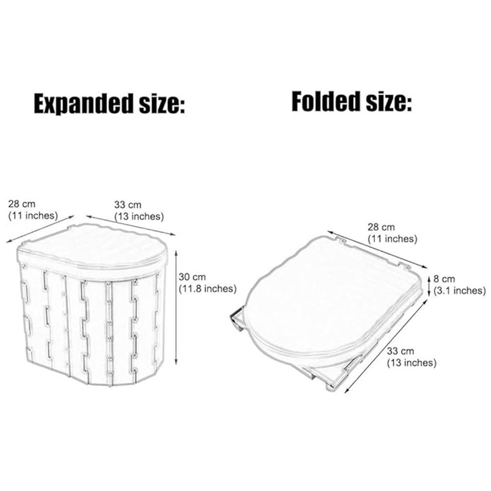 Car Toilet Seat Outdoor Travel Emergency Portable with Cover Car Commode, Foldable PVC Durable Trash Can, Load-Bearing 150kg