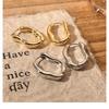 Korean Metallic Simple Geometric Earring for Women 2025 Fashion New in High-end Unique Hoop Earrings Simple Girl Accessories
