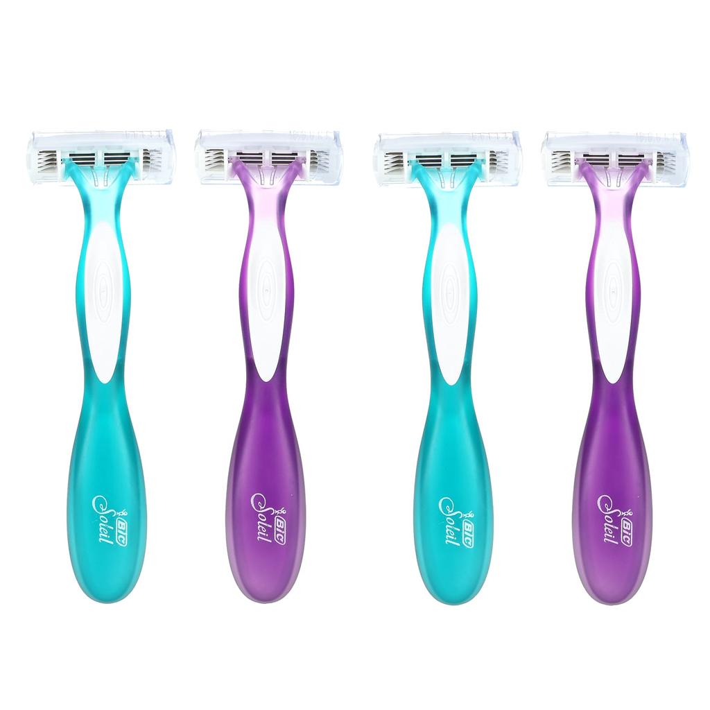 BIC, Soleil Escape, women's disposable razor, lavender & eucalyptus, 4 razors