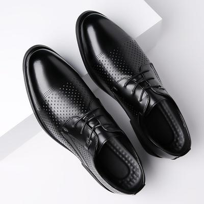 Leather Shoes Men's 2024 Summer New Business Dress Hollow Casual Shoes Men's British Style Trend Hole Leather Sandals