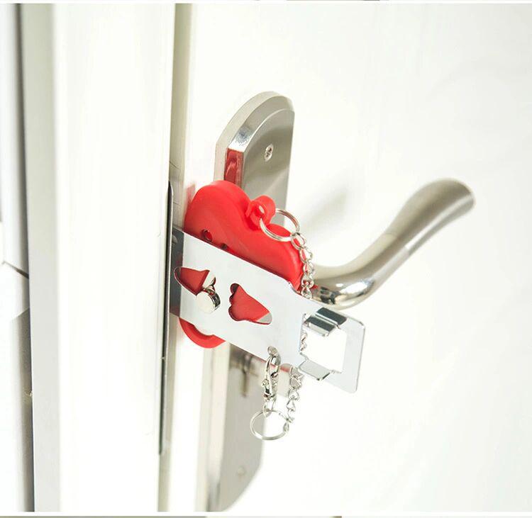 Portable Double-Hole Door Latch Lock - Anti-Theft Security Door Blocker for Hotel Rooms