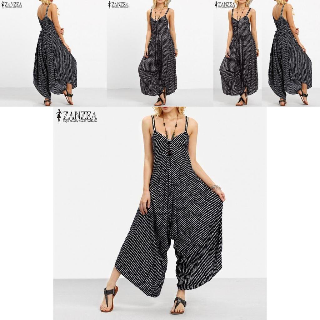 Tuta Lunga Nera Lussuosa da Donna Tuta Sexy Senza Spalline Casual a Righe Larga
