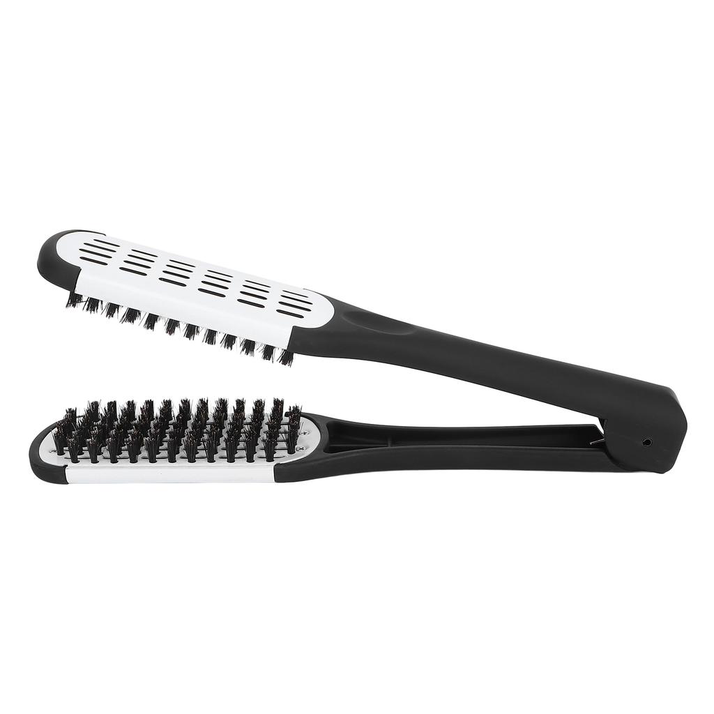 Double Sided Brush Clamp Multifunctional Hair Brush Straightener Styling Tool for Women Men