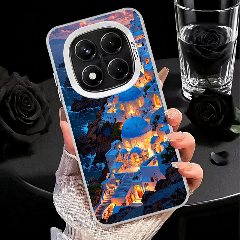 

Santorini Greece Summer Soft Phone Case for Xiaomi Redmi Note 13 14 15 Pro Plus 12S 12 11S 11 11T 10S 10 Shockproof Cover Back S Redmi Note 14 Pro 5G