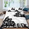 Dirt Bike Motorbike Duvet Cover Motocross Racer Bedding Set Boys Motorcycle Extreme Sports Quilt Cover Polyester Comforter Cover