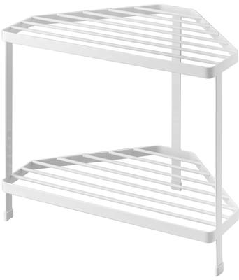 Yamazaki Kitchen Corner W34 X X 2 Stove Back Pot 7453 Rack, White, Approx. D22.5 H29cm, Tower, Tiers, Rack, Holder,