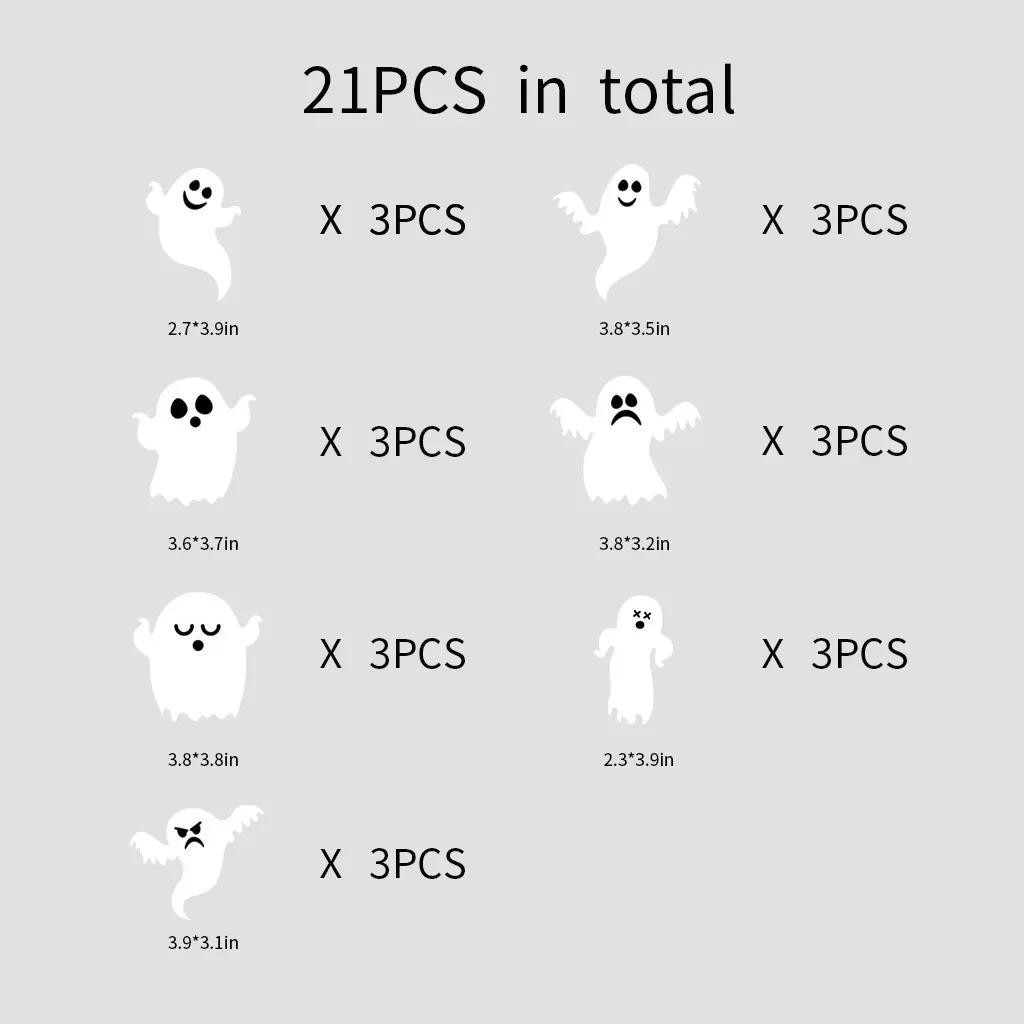 

21pcs Halloween Sticker Decoration Dark Eyes White Ghost Halloween Party Diy Bar Room Decor Party Scary Props Wall Sticker