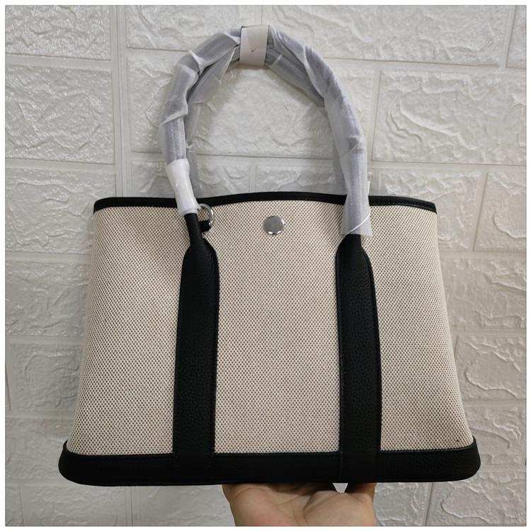 

Женская сумка-тоут контрастного цвета 2024 года: Сумка через плечо из холста и коровьей кожи 25 cm