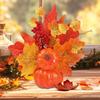 Halloween Artificial Pumpkin Maple Leaves Ornaments Autumn Harvest Decoration Thanksgiving Autumn Pumpkin Home Party Ornaments