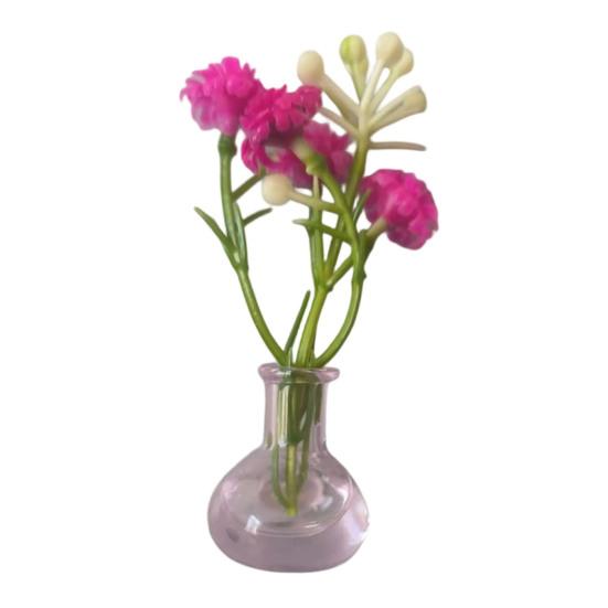

1/8/10Pcs Vertical Greenery Vase Magnetic Mini Clear Glass Propagation Vase with Faux Flowers Dorm Room Plant Decor A