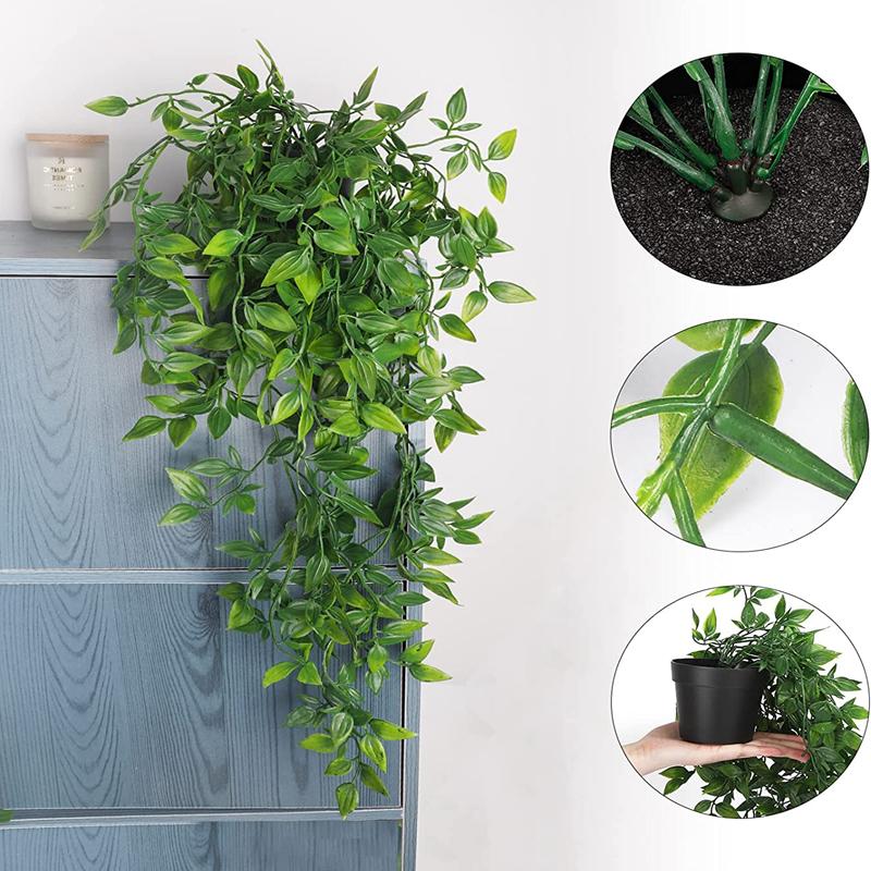 Artificial Ivy Plants Plastic Leaf With Pots Wedding New Year Christmas Decoration for Home Garden DIY Living Room Wall Hanging