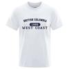 British 1886 West Coast Letter Tshirt Men Women Fashion Clothes Tshirt Hip Hop T-Shirt Cotton Short Sleeve 80552