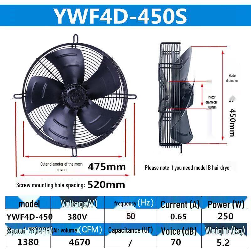 Aokewen YWF4D-450S External Rotor Axial Flow Fan