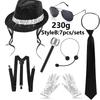 Michael Jackson Cosplay Requisite MJ Hut mit Perücke Handschuh Brillen Set Fans Performance Kostüm Geburtstag Tanz Geschenke Halloween Cosplay