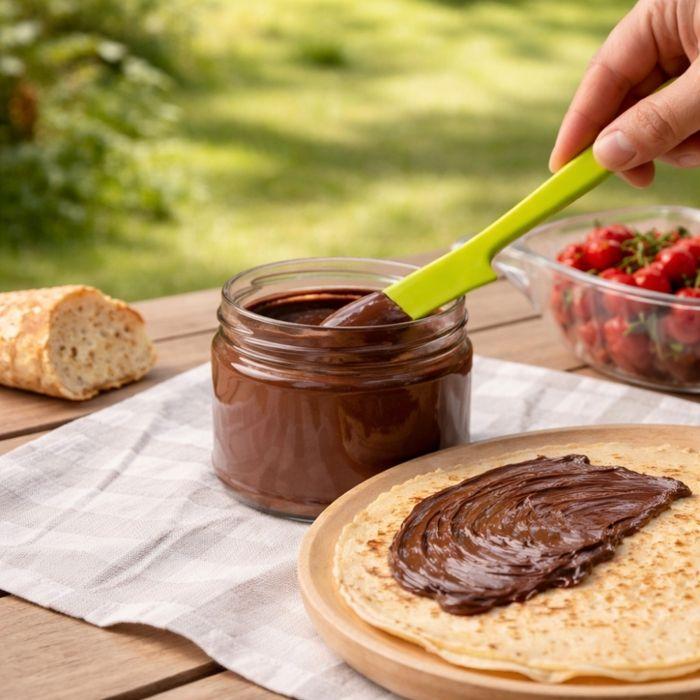 Küchenutensilien - GUTES APPETIT - Set mit 2 Streichspateln - 19 cm - Zufällige Farben - Lebensmittelechter Kunststoff