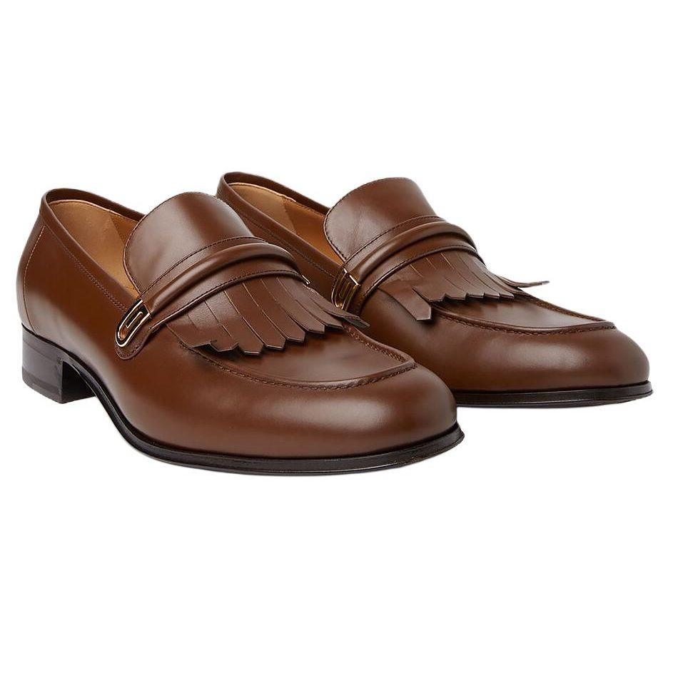 Gucci Leather Men's Casual Shoes Men's Brown 714680 06F00 2361