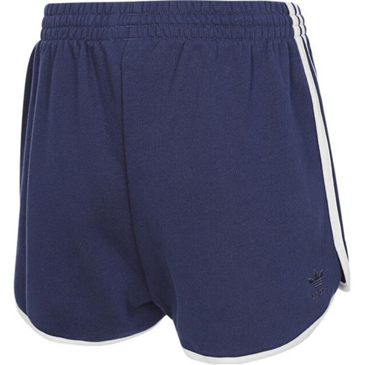 Adidas Alphabetic Stripe Print Mid-Waist Casual Shorts Women Bottoms Navy-Blue JH1224