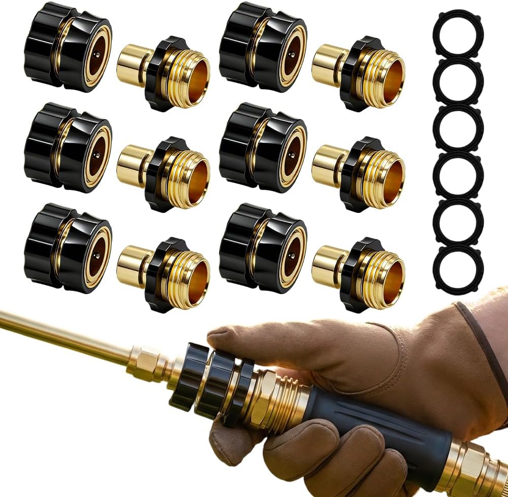 Garden hose quick connect fitting, 2026 new hose adapter, durable 3/4 inch hose connector Pack of 6 латунный