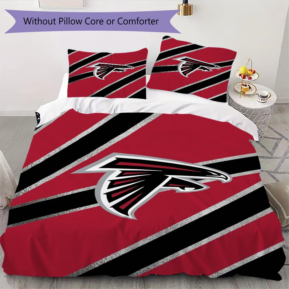 Atlanta Falcons Muster Bettwäsche Steppset Steppdecke Kissenbezug Heimdekoration Geburtstagsgeschenk (1*Bettbezug + 2*Kissenbezug ohne Füllung)