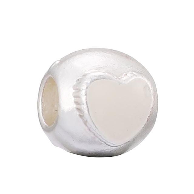 4pcs Sale Romantic Style Enamel Love Heart Charms Beads Fit Original Bracelets Necklaces For Women Girlfriend Jewelry Making