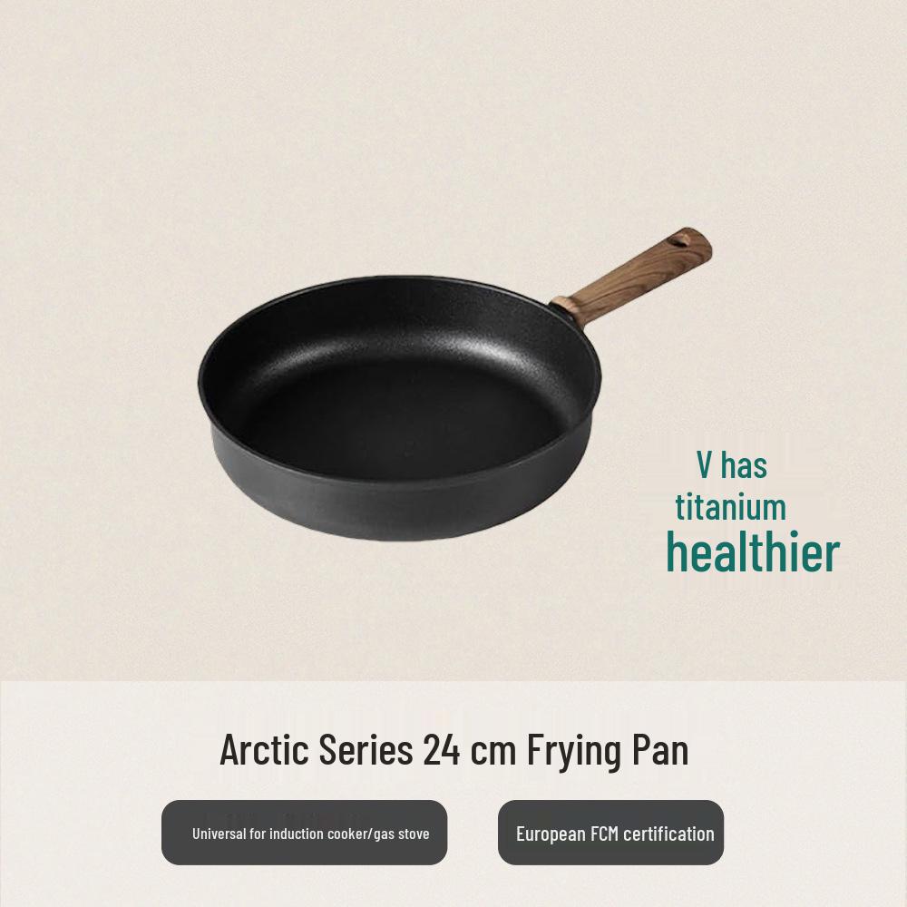 Antihaftbeschichtetes Schwarzes Titan-Pfannenset: Enthält Bratpfanne, flachen Topf, leicht, für Induktionsherde, ideal für Pfannkuchen und Steaks.