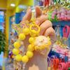 Yousheng Ice Cream Animal Keychain Light-up Animal Charm Beaded Keychain Cute Iridescent Bunny Cat Pendant for Bag Backpack Purse Decoration