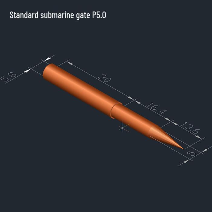 Extra Long EDM Electrode Rod for Submarine Gate Injection - Purple and Tungsten Copper