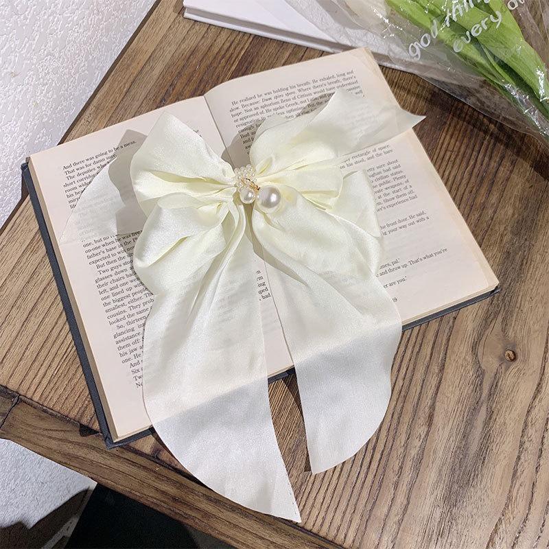 New Red Bowknot Hairpin Fashion Women Hair Clip Fabric Korean Style Long Ribbon Butterfly Hairpin Hair Accessories