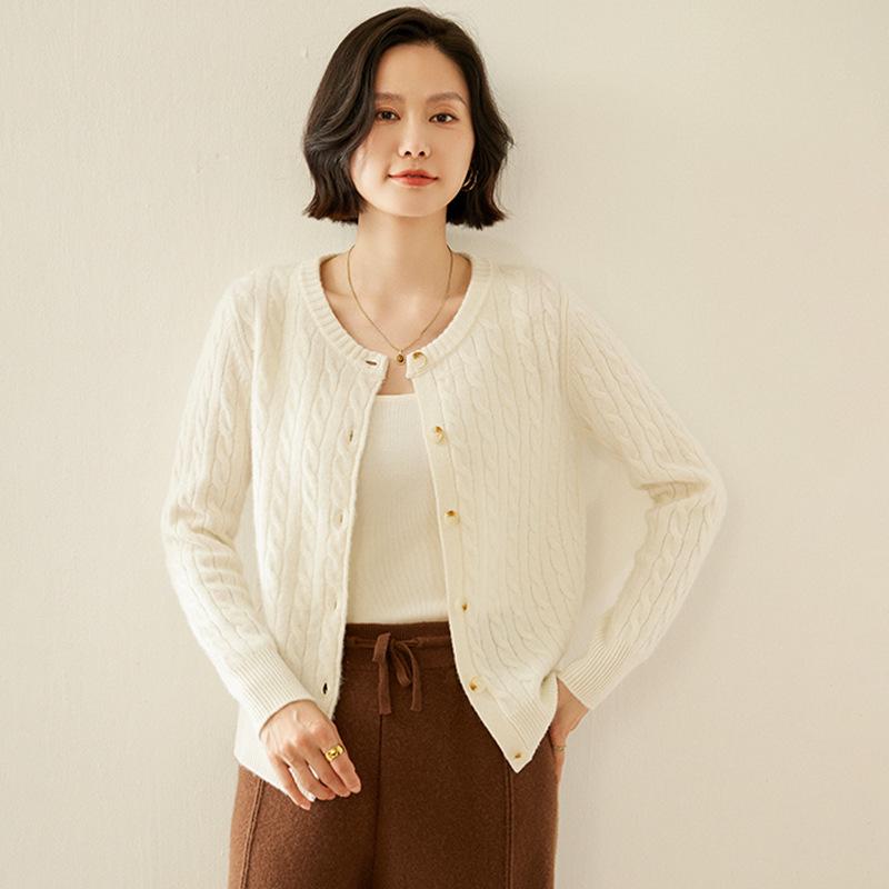 Women's Cashmere Blend Loose Knit Cardigan Sweater