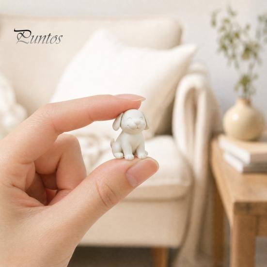 Cute Animal Sculpture Dog Figurine, 3D Printed Puppy Sculpture, Small Smile Desktop Desk Accessory Ornament for Living Room Table Decor, Gifts Lovers