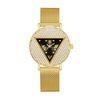 Women Luxury Crystal Triangle Dial Quartz Watch Gold Mesh Bracelet Elegant Ladies Wristwatch With Gift Box YaLaLuSi