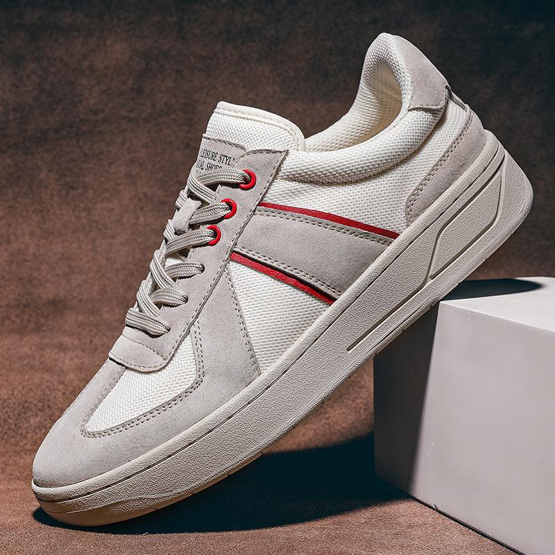 Live stream explosion first layer pigskin new German training shoes men's breathable cloth inner board shoes men's casual single shoes sports shoes