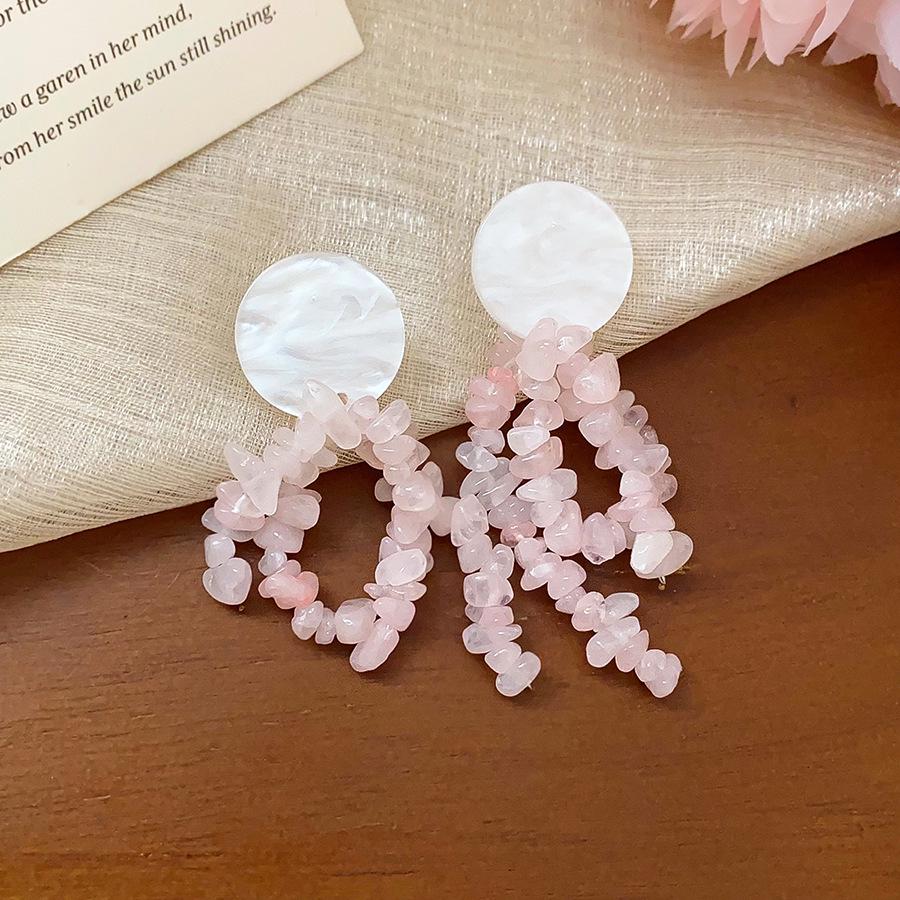 Silver Needle Resin Flower Tassel Earrings: Vintage, Versatile, Light Luxury Fashion Jewelry for Women