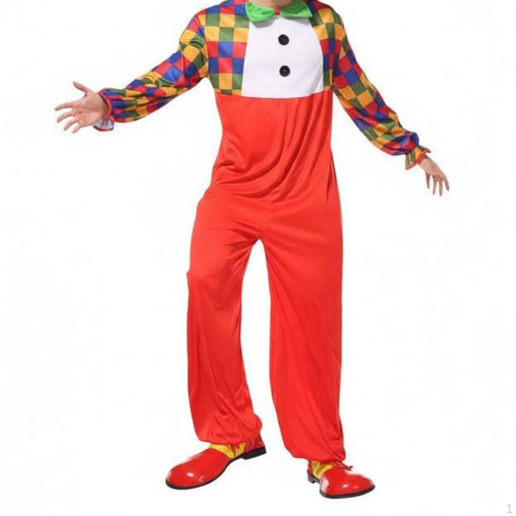 Kostým Klauna Unisex Fit pro Dospělé Jasně Barevný Šaškův Oblek pro Dospělé,