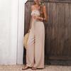 Frühling/Sommer Neuer Stil Einfarbige Ärmellose Stretch-Bralette-Einteiler Lässige Tägliche Hose