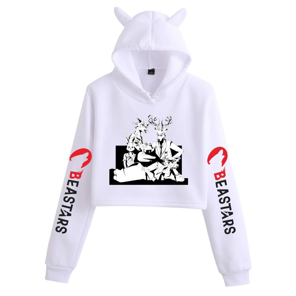 BEASTARS Animal Rhapsody Cat Ear Cropped Hoodie - Loose Street Style